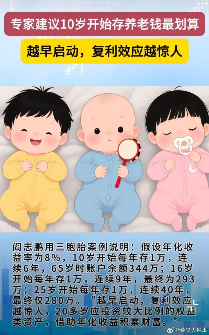 专家建议10岁开始存养老钱最划算